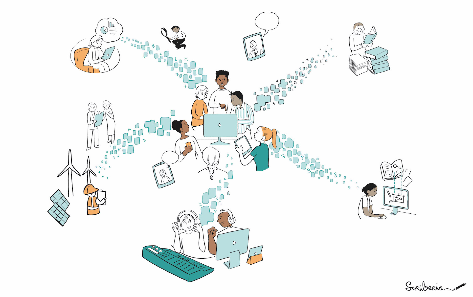 Here we have a group of people from different areas who are talking about topics of their interests. A good way to show how pathways can help not just the people from the group it is prepared for, but others who are interested in the field.